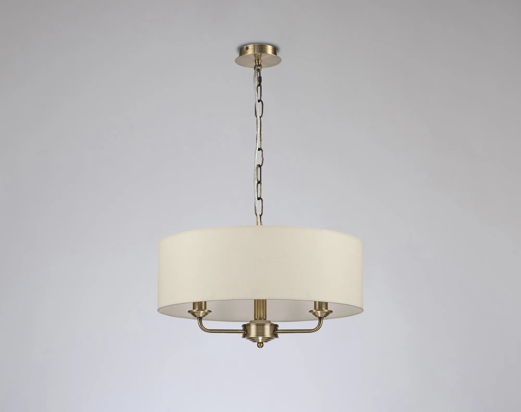 Banyan 45cm 3 Light Pendant Antique Brass; Ivory Pearl DK0036  Deco Banyan AB IV